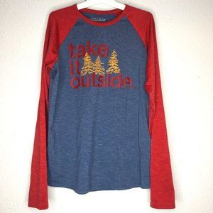 Columbia boy's sz M 10/12 omni-wick advanced evaporation long sleeved t shirt.